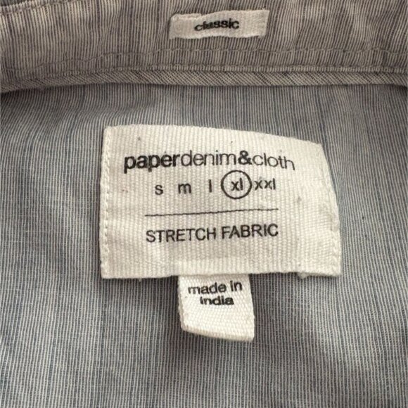Paper Denim & Cloth Mens Button Down Casual Shirt-Gray-XL - Picture 6 of 8